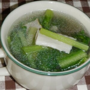 白菜と小松菜とベーコンのスープ